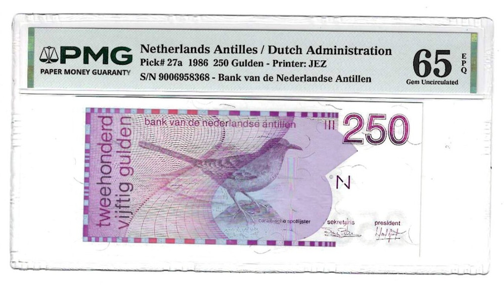 Netherlands Antilles Notes P-27a PMG 65