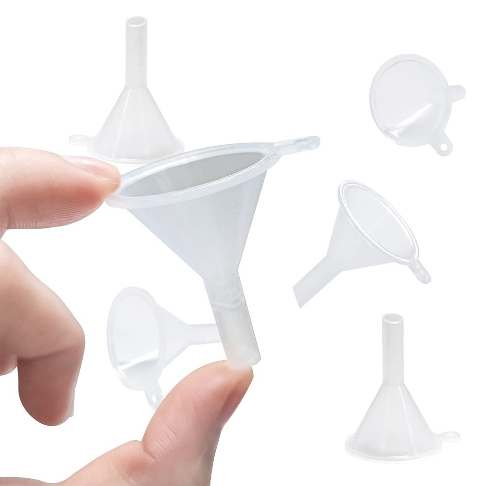 30 Pcs Small Mini Clear Plastic Funnels for Lab Bottles, Essential Oils, Perfume