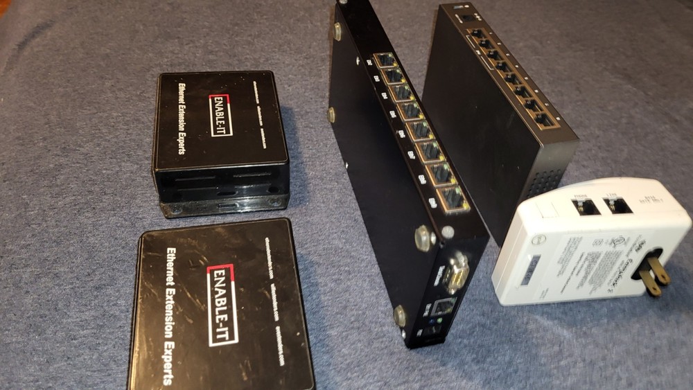 Misc. Network Equip. - Router, Switch, 2 Ethernet Extenders, 2 VoIP, EasyJack2