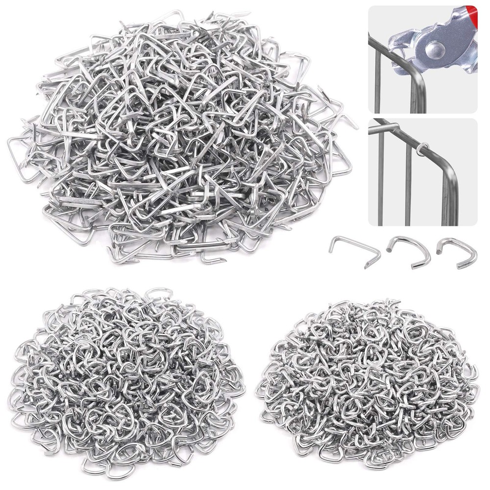 Rustark 1500 Pcs Galvanized Hog Rings Size Assorted Set with One Size, Silver
