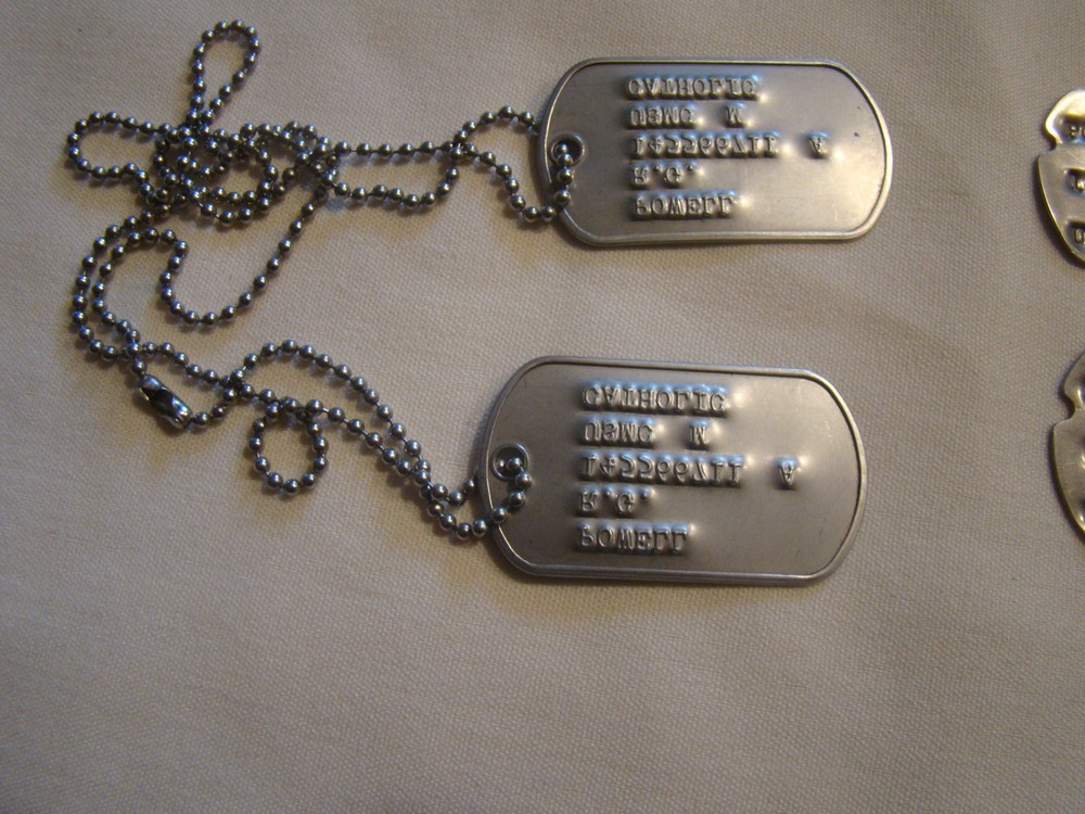 (4) Vinage Original USMC Dog Tags FATHER AND SON plus Name Tag