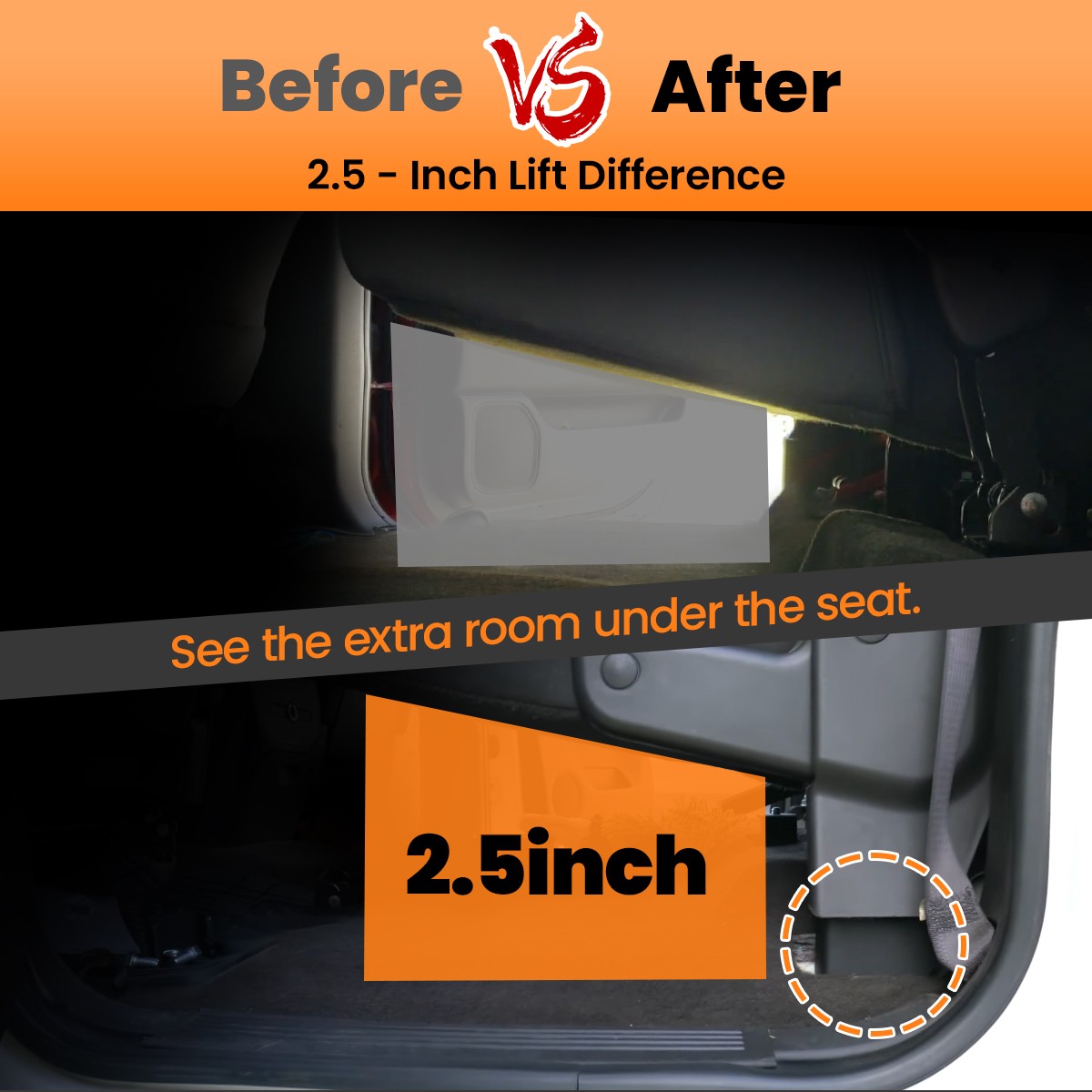 For 2014-2018 Chevy Silverado GMC Sierra Crew Cab Rear Seat Lift Kit 2.5" inch