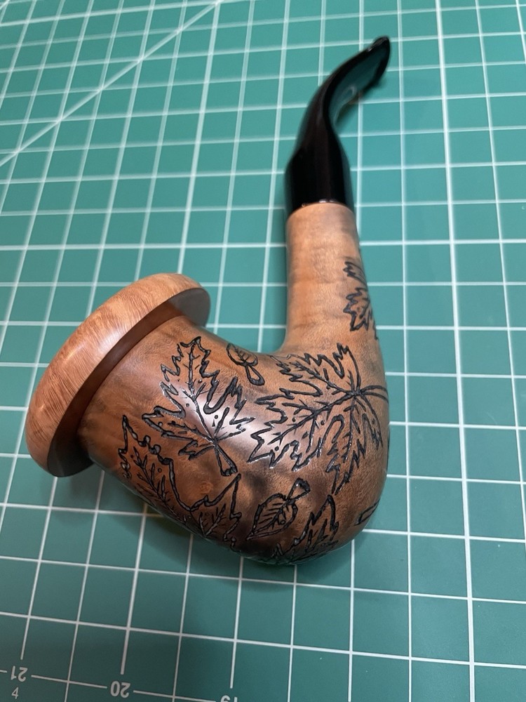 Peter Toth Calabash (Fall Theme) Handmade Briar Pipe, New