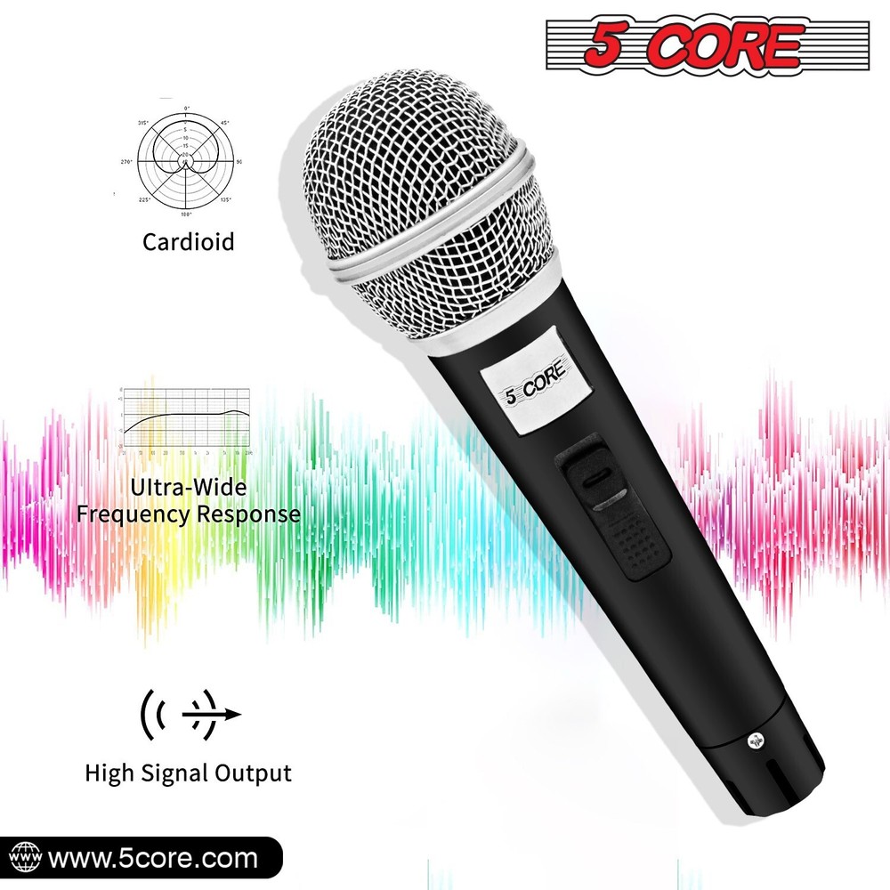 5Core Premium Vocal Dynamic Cardioid Handheld Microphone Unidirectional Mic