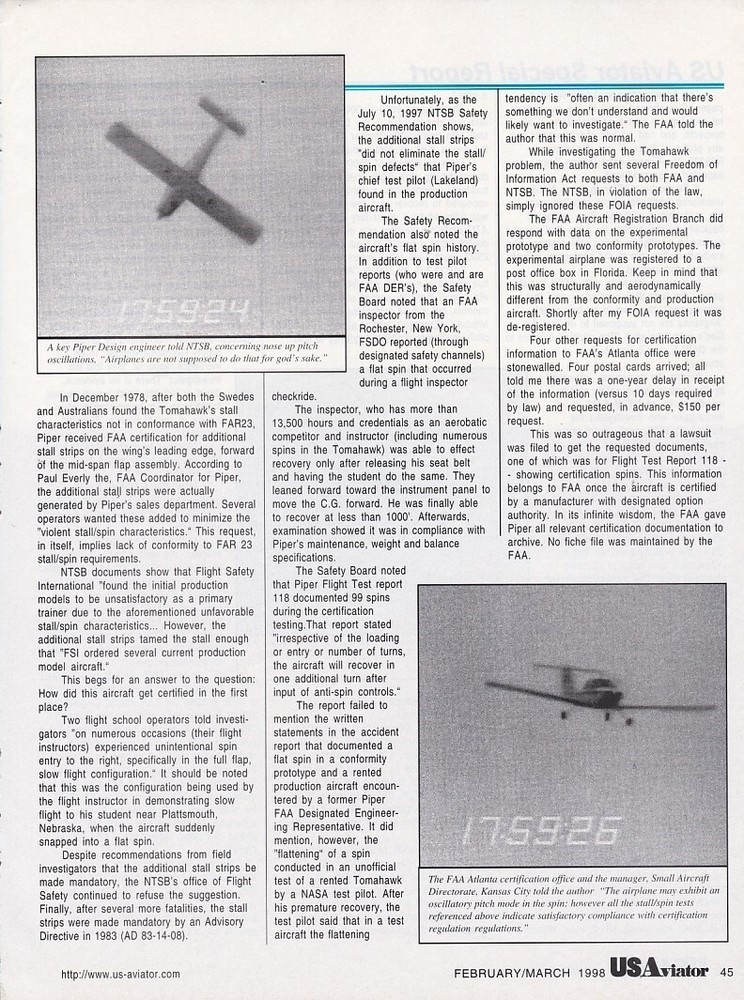 Piper Tomahawk Aircraft Report 5/19/2024d