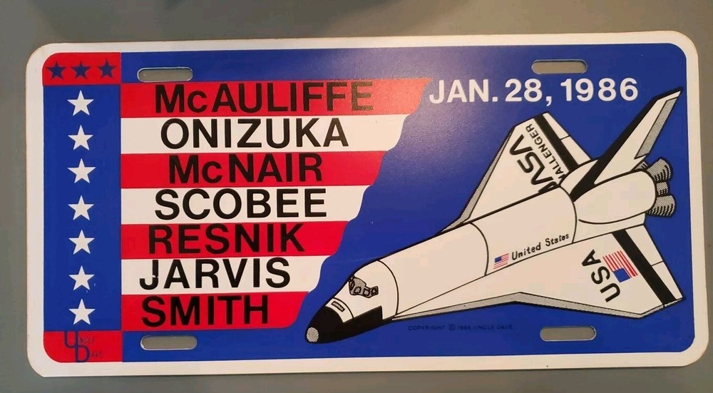 Nasa Space Shuttle Challenger Car License Plate Uncle Dave