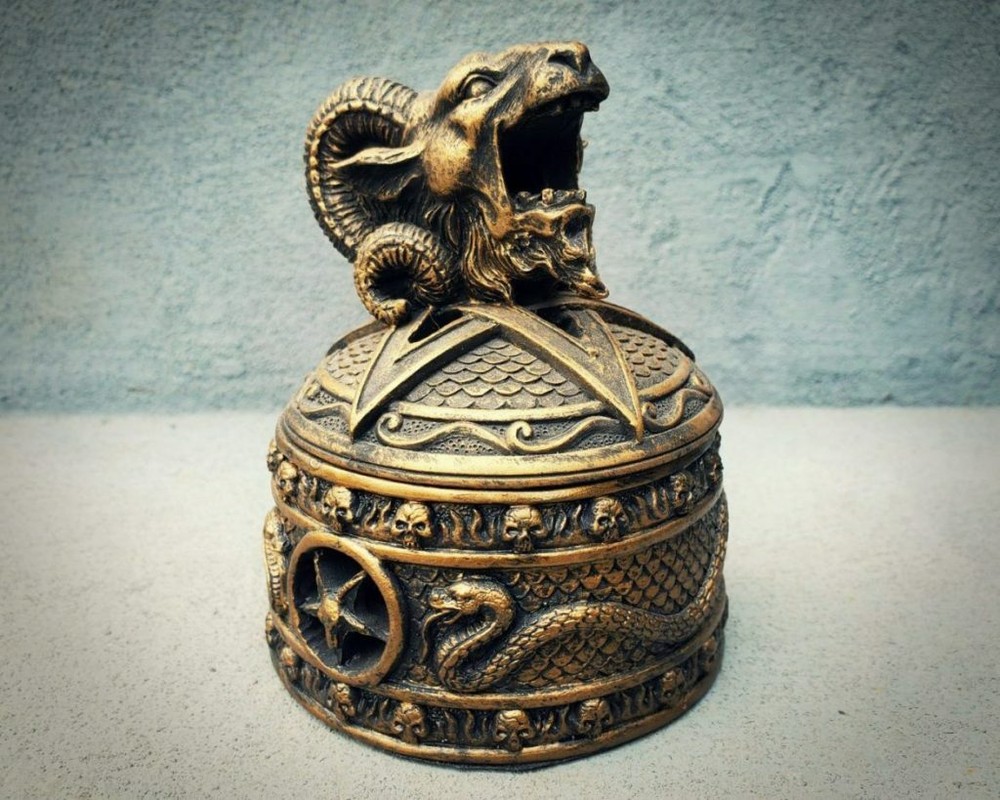 Baphomet Incense Burner, Cone Burner, Occult Items, Gothic Decor
