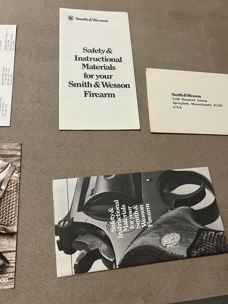 Factory Original Smith & Wesson K Frame Paperwork Set S&W - No Manual