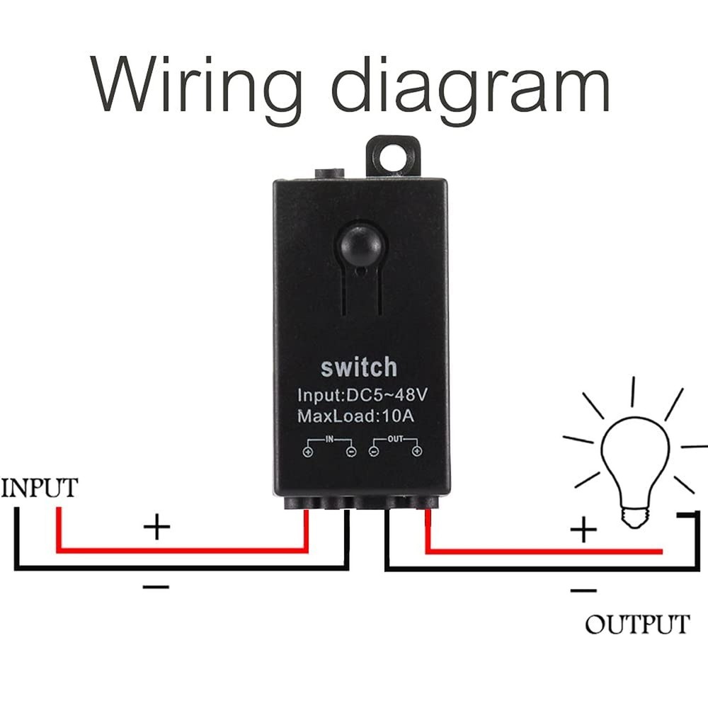 Mini Wireless Switch,5V/12V/48V/10A Relay Remote Switch for Lights,328FT Long...
