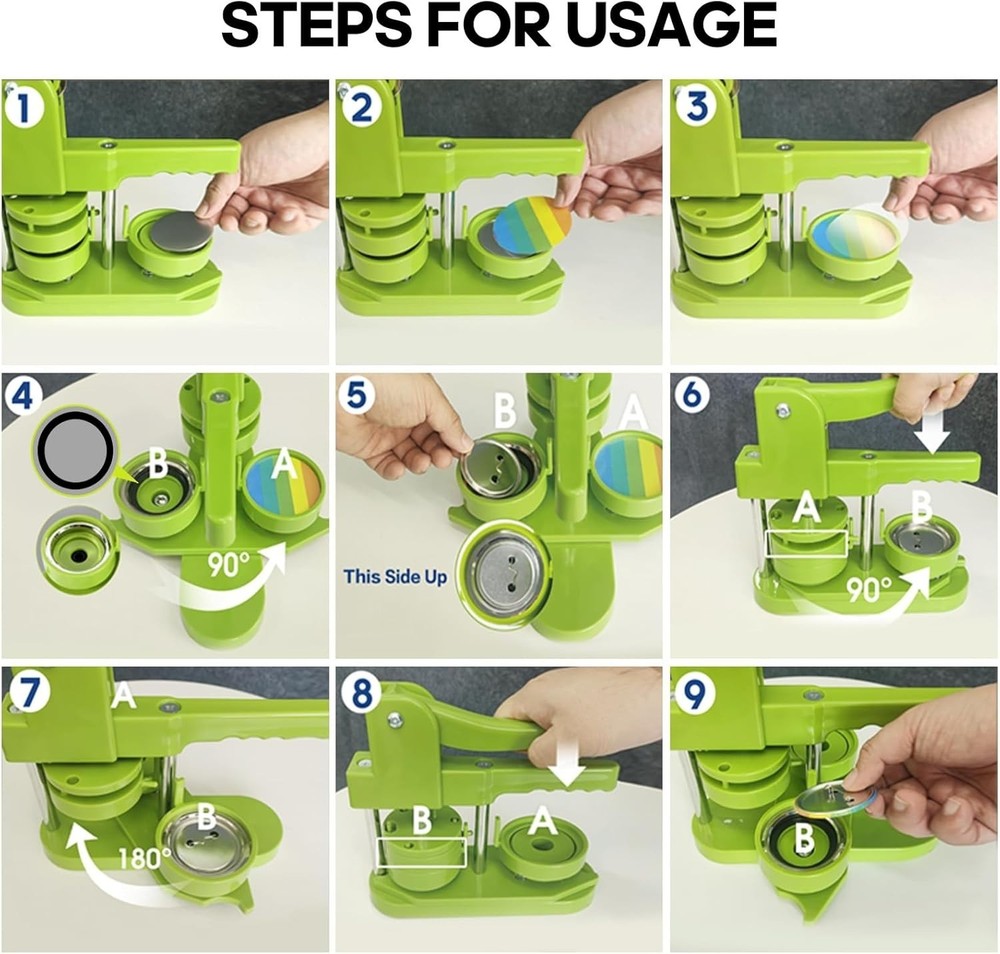 Button Maker Machine 58mm Pin Installation-Free DIY Pin Badge Button Maker ...