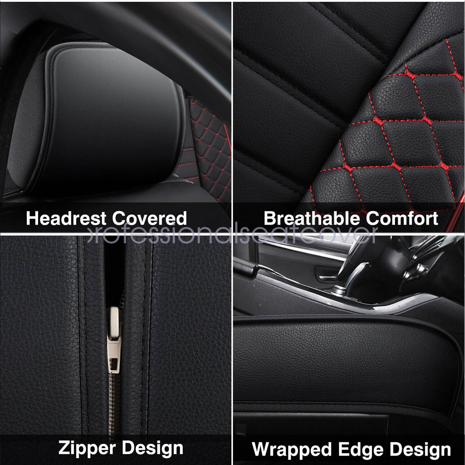 For Nissan Rogue 2010-2023 Full Set Car 5-Seat Covers Waterproof Leather Cushion