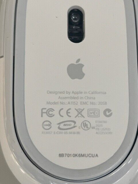 OEM APPLE A1152 Mouse USB WHITE Genuine Wired - Excellent Condition-