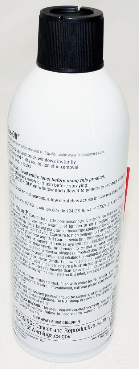 2 Pack CRC 05346 Ice-Off Windshield Spray De-Icer 12 Oz Melts Ice Snow Frost