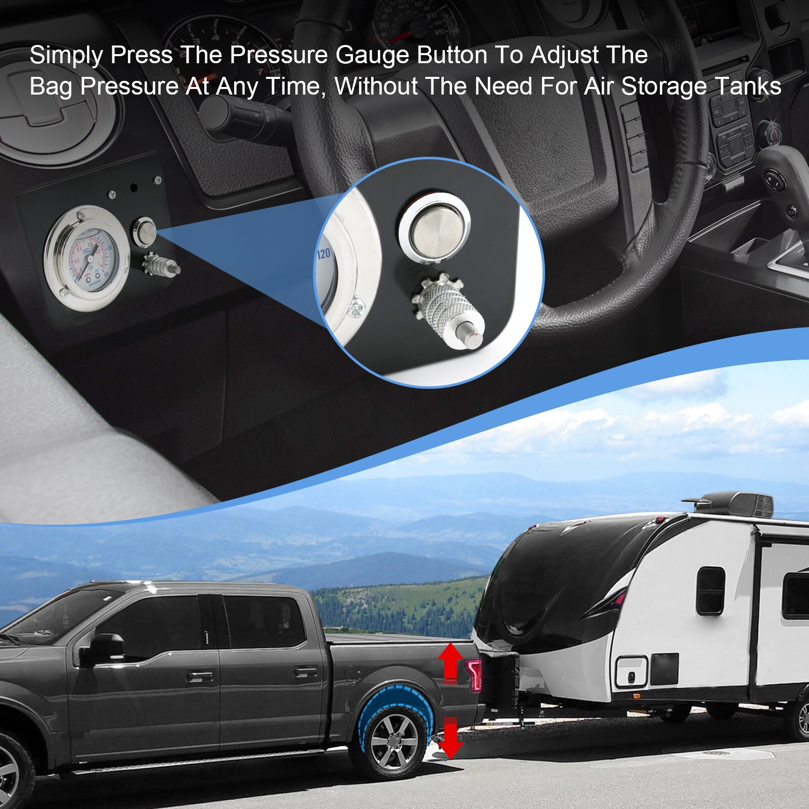 25804 Air Suspension Compressor Guage Switch Amps Kit Air Lift Bag Control Kit