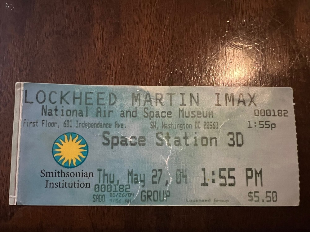 Lockheed Martin IMAX Smithsonian Institution Ticket 2004