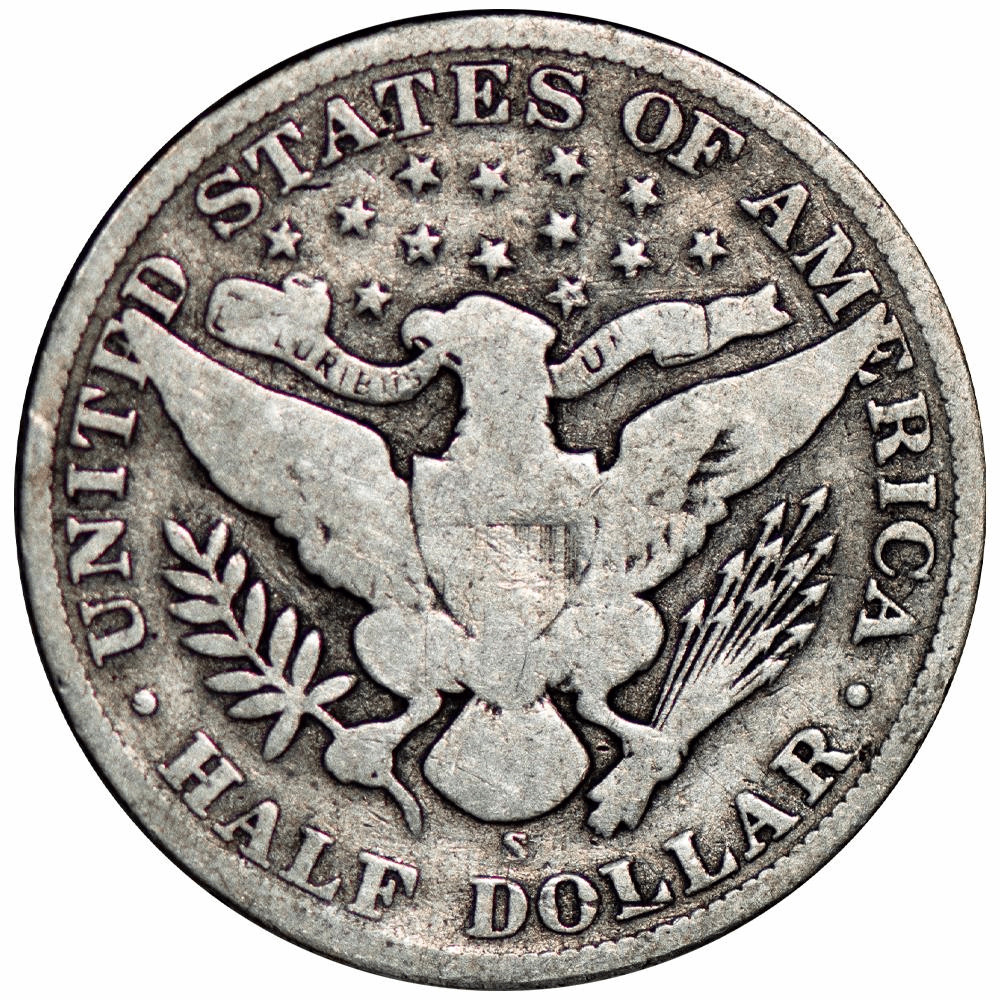 1904S Barber Half Dollar 50C Raw