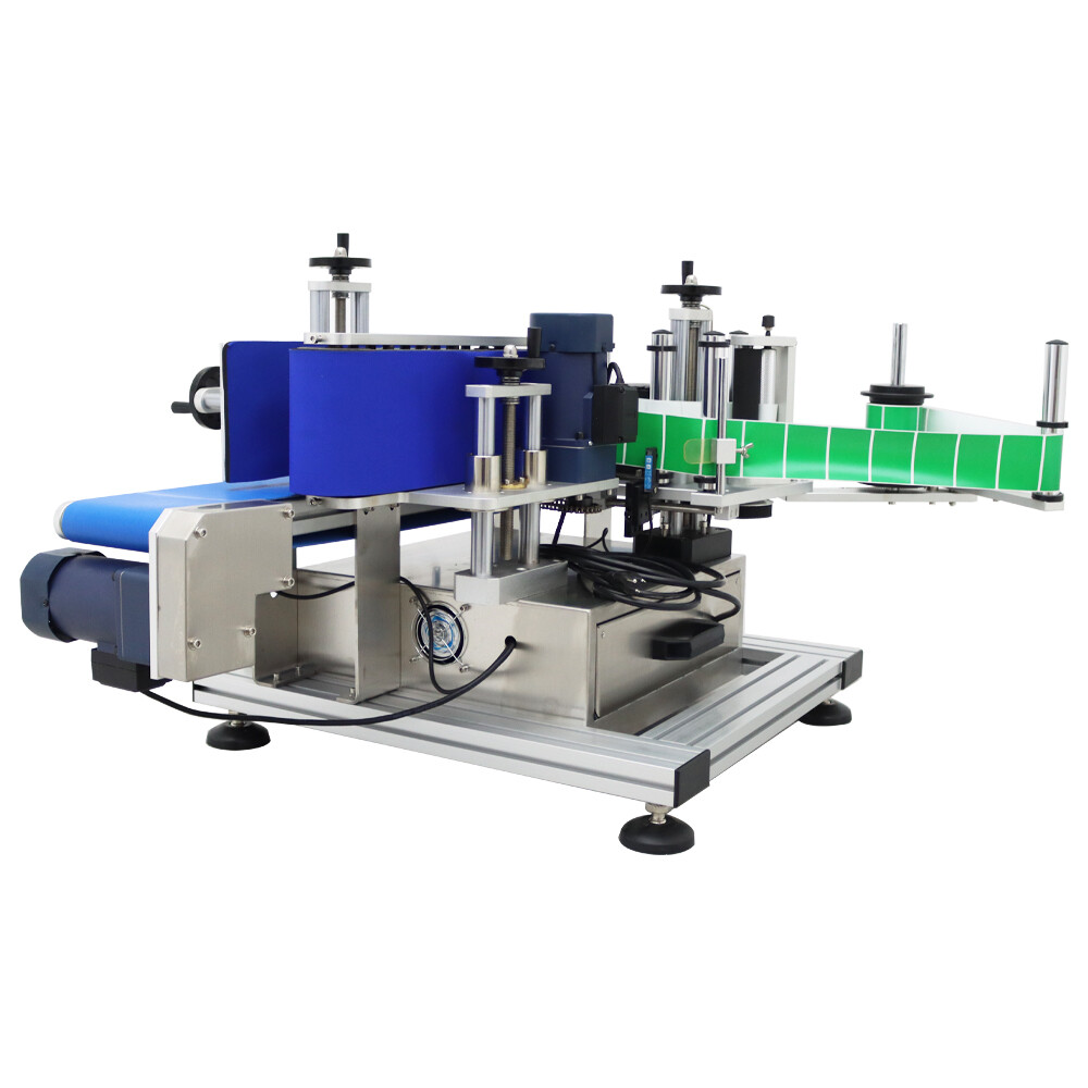 Desktop Automatic Round Bottle Labeling Machine w/ Conveyor Bottle Dia 1.5-3.9''