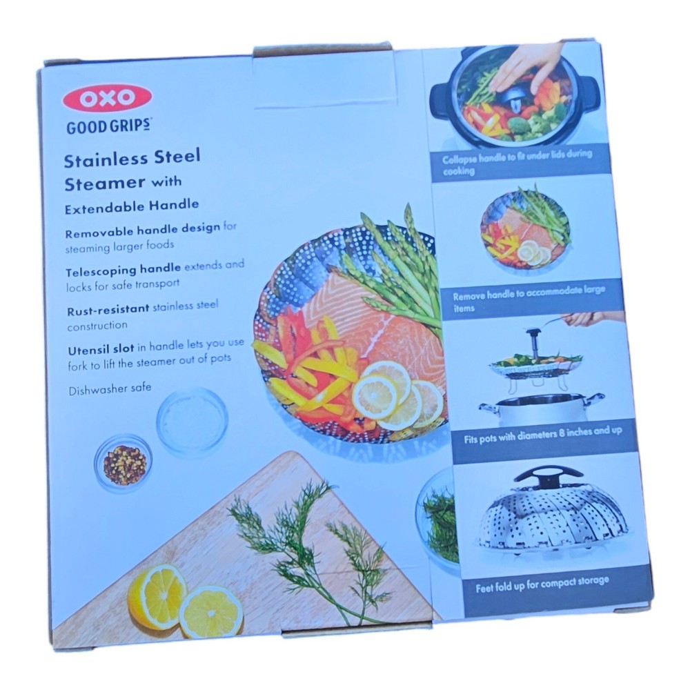 OXO Stainless Steel Steamer with Extendable Handle Open Box