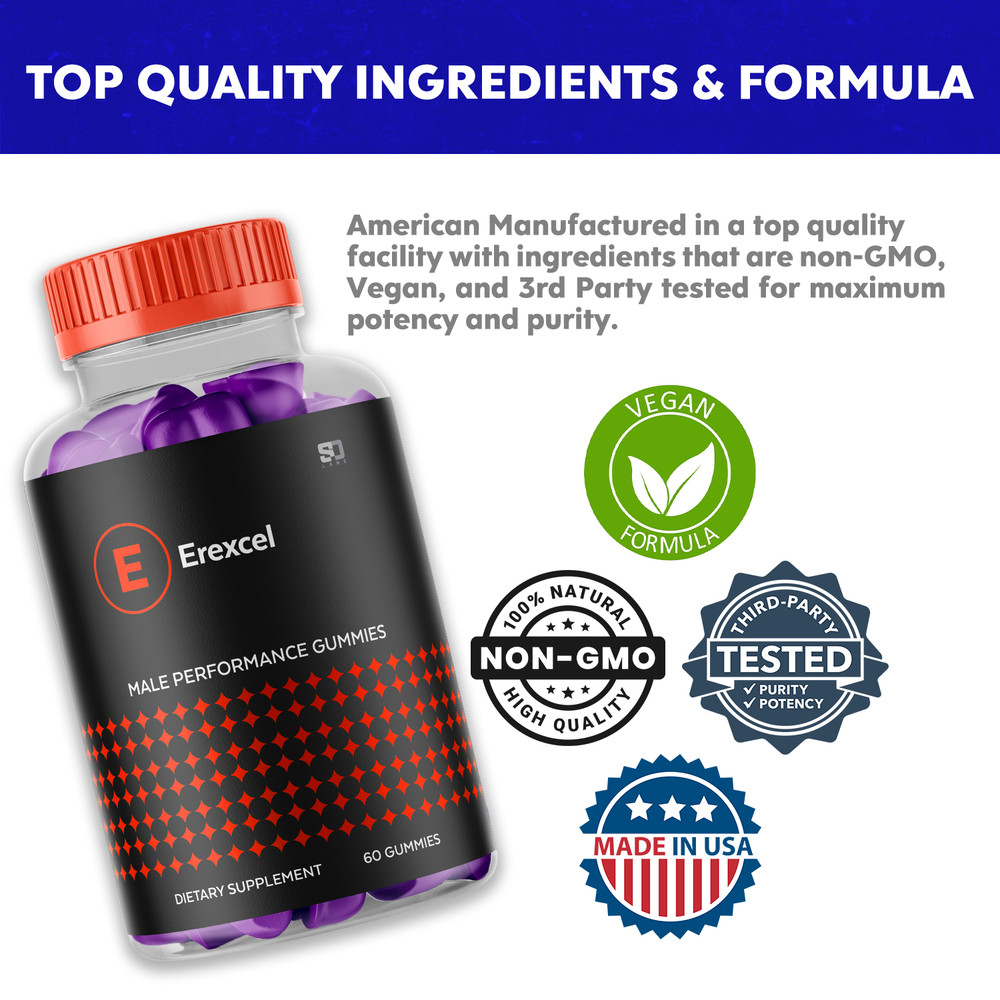 (3 Pack) Erexcel Gummies For Men, Advanced Performance Supplement 180 Gummies
