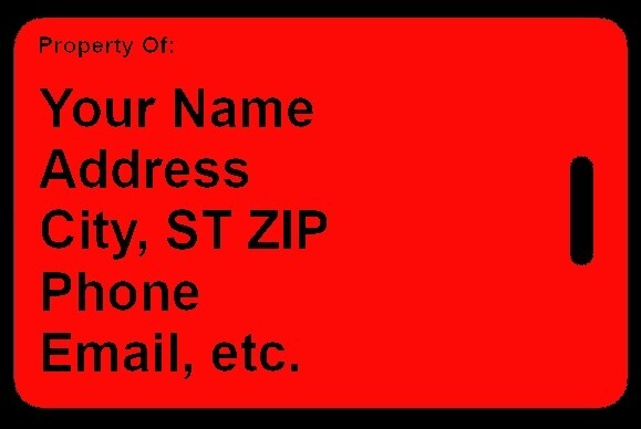 Hi-Viz Red - RED - Remember Everyone Deployed - Bag Tag - Personalized
