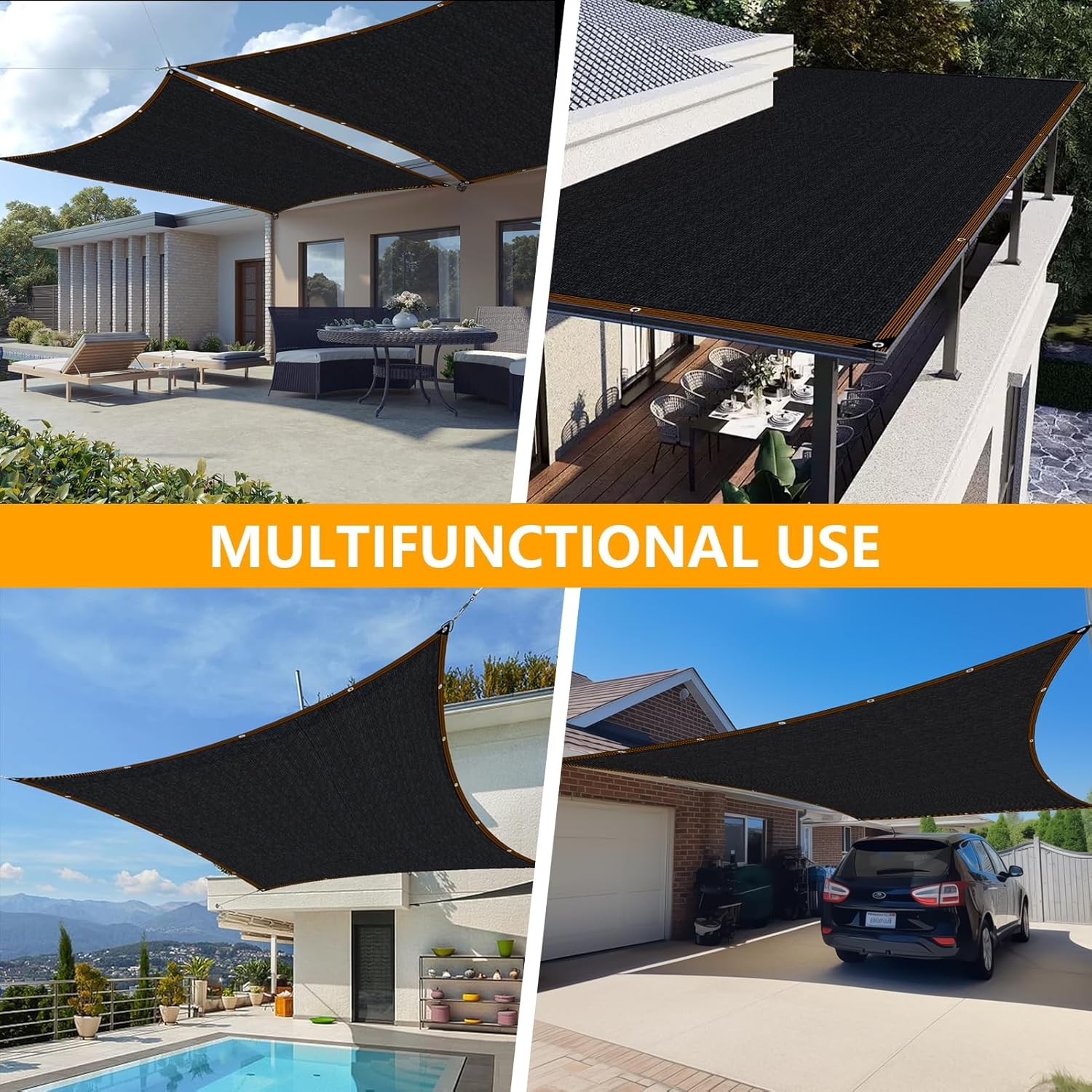 70% Sun Shade Net Outdoor Patio Garden Pergola Sun Shade Cloth Cover Canopy