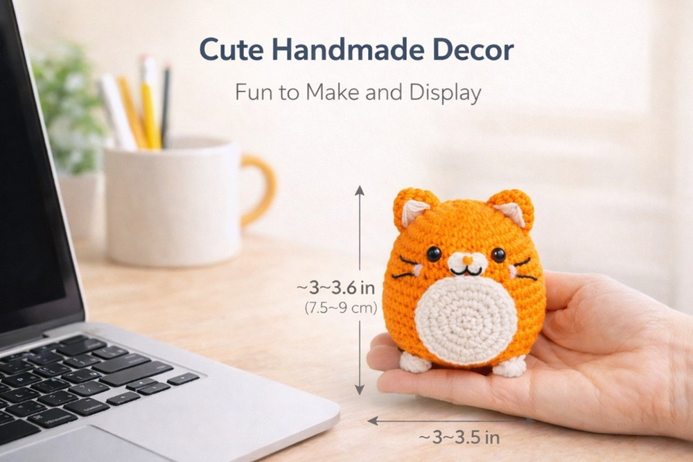 Beginner Crochet Kit 3 Pack Cats Amigurumi DIY Set with Video Tutorials