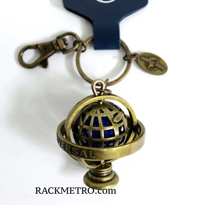 Universal Studios Spinning Globe Metal Keychain NWT