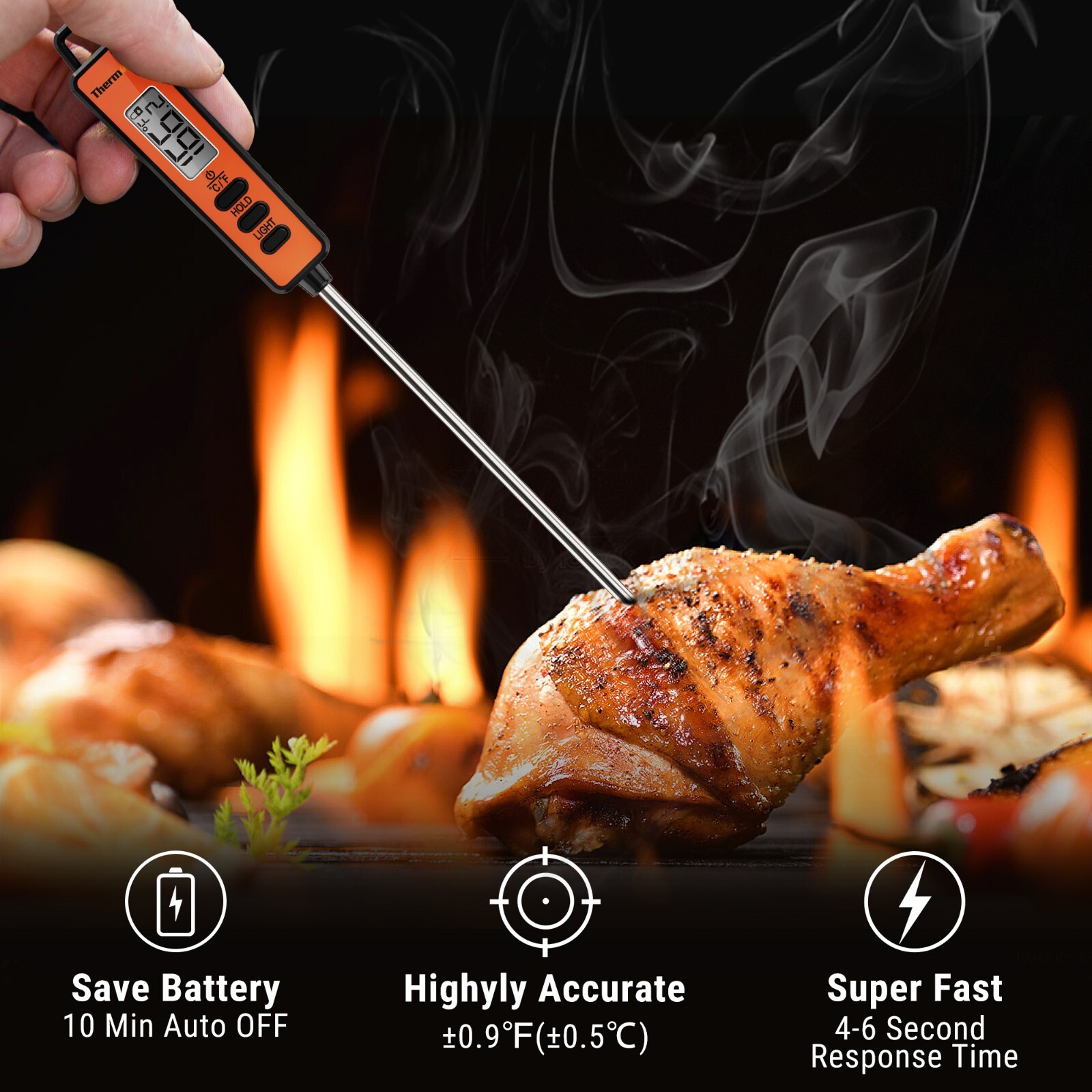 ThermoPro TP01A Digital Meat Thermometer with Long Probe For Kitchen Candy Oil