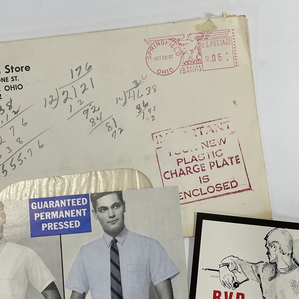 1967 Springfield, Ohio The Boston Store Receipt, Statement, Advertisements
