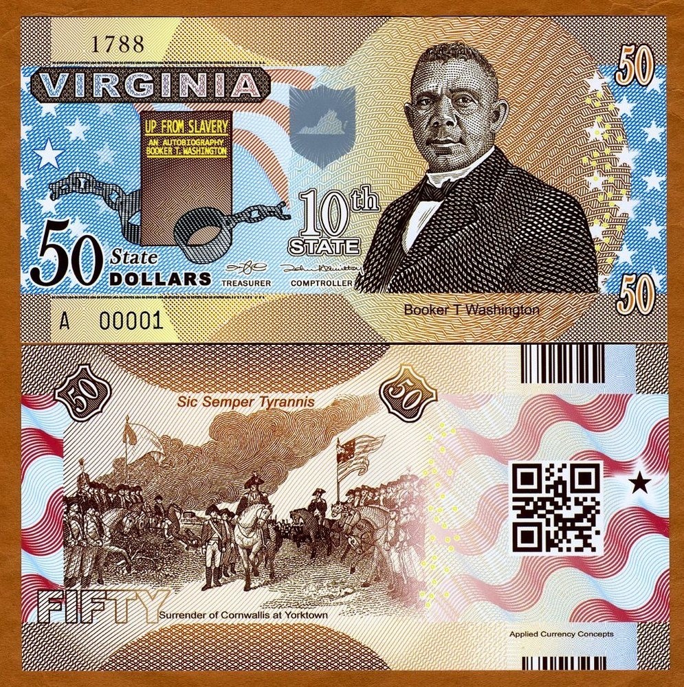 USA States, Virginia, $50, Polymer, ND (2014), P-N/L, UNC