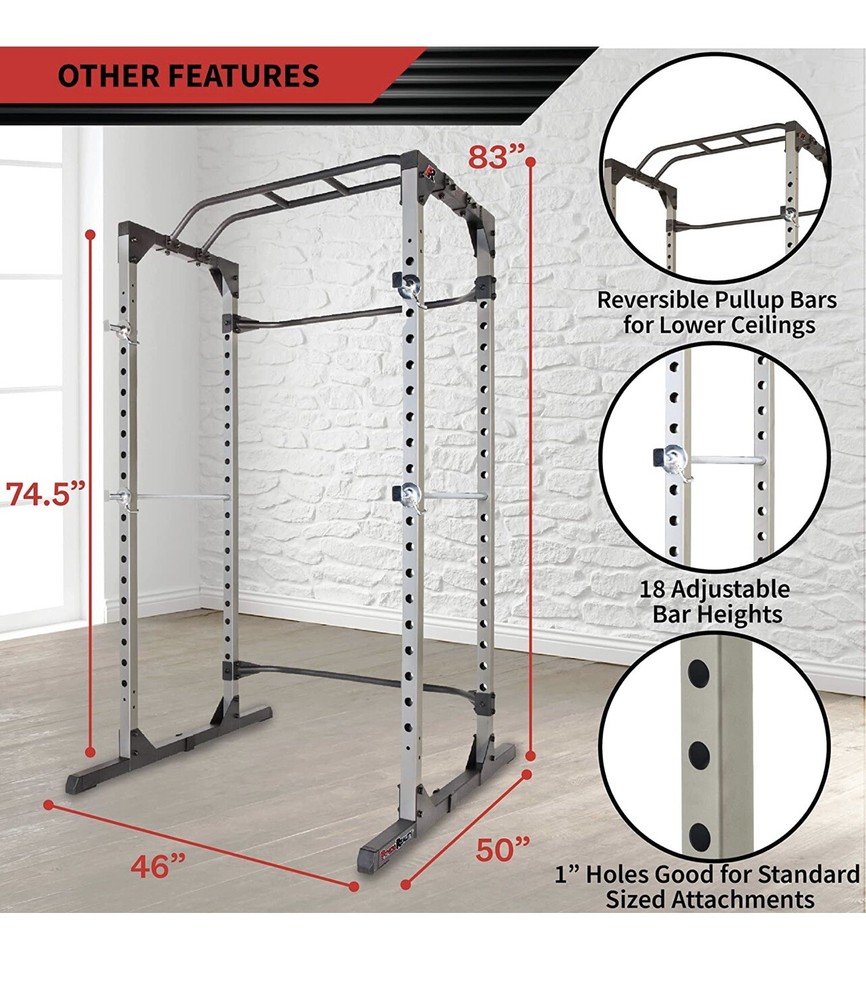 Power Cage With Reverse Pull Up Bars + Barbell (65 )