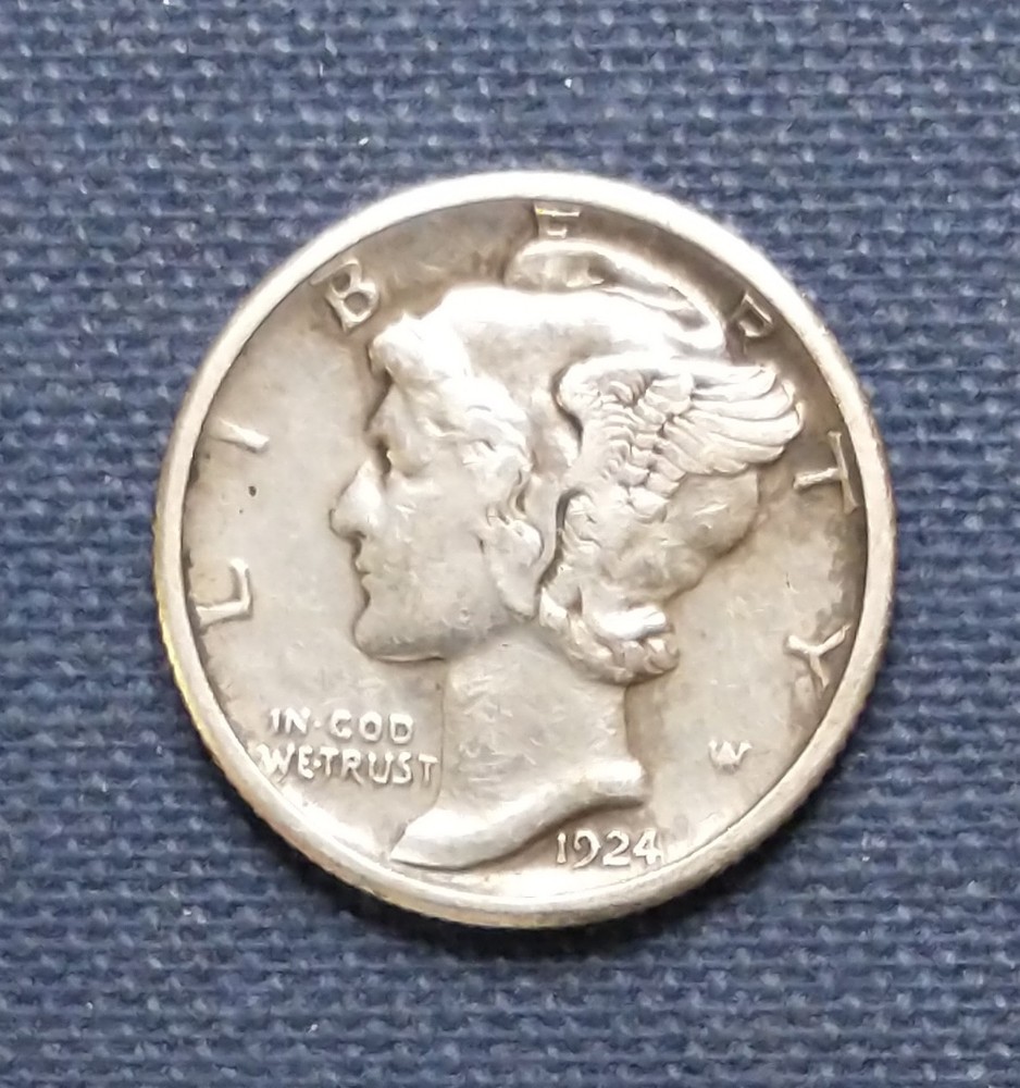 1924-S MERCURY DIME -- sharp Extremely Fine (EF) -- prev cleaning -- REDUCED!