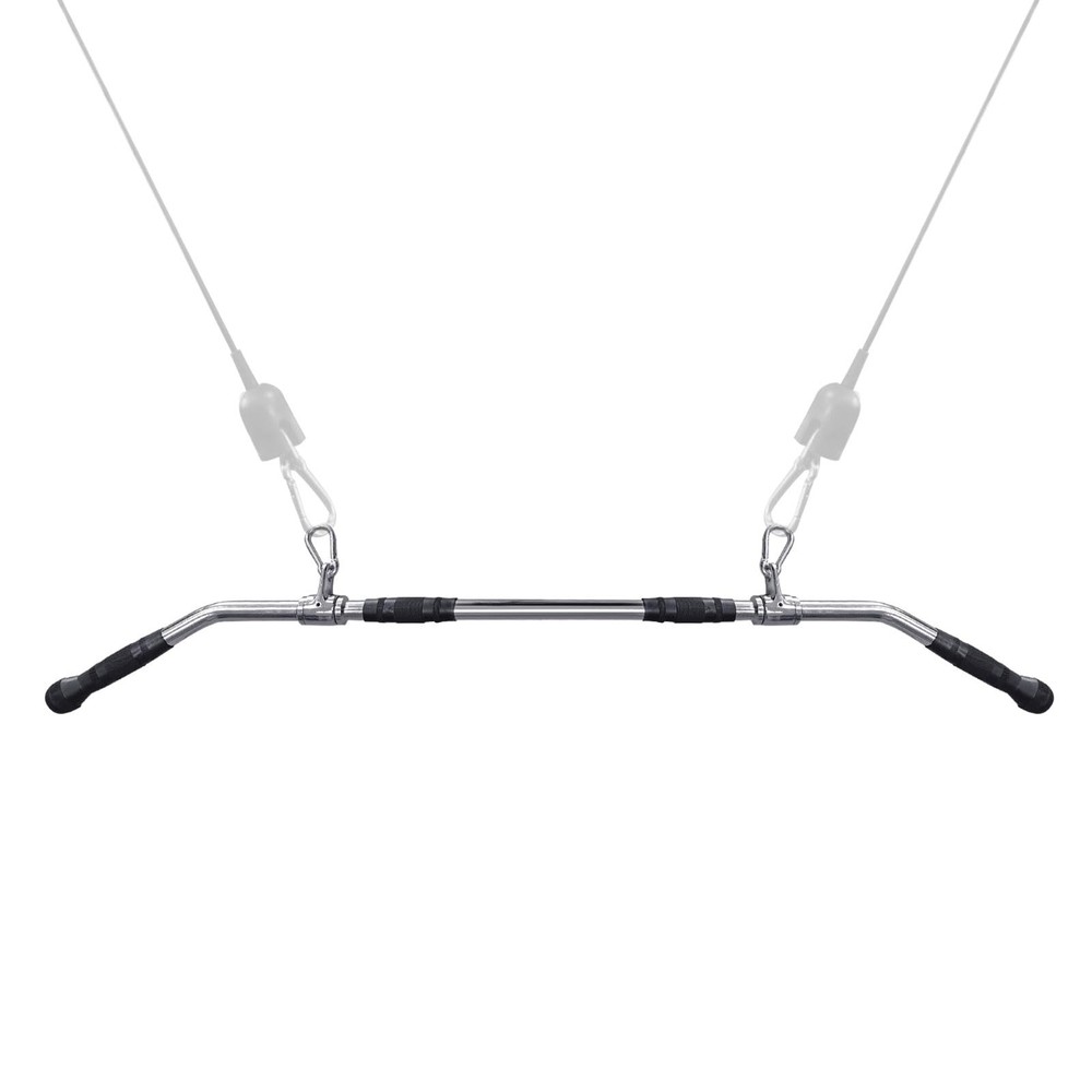 48'' LAT Pull Down Bar: Rotating Double Hooks for Dual Pulley Cable Machine -...