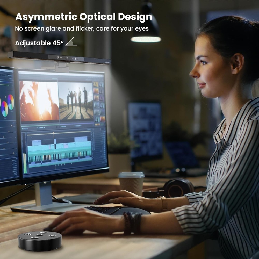 Monitor Light Bar with Remote Control, USB Computer Lamp, Black