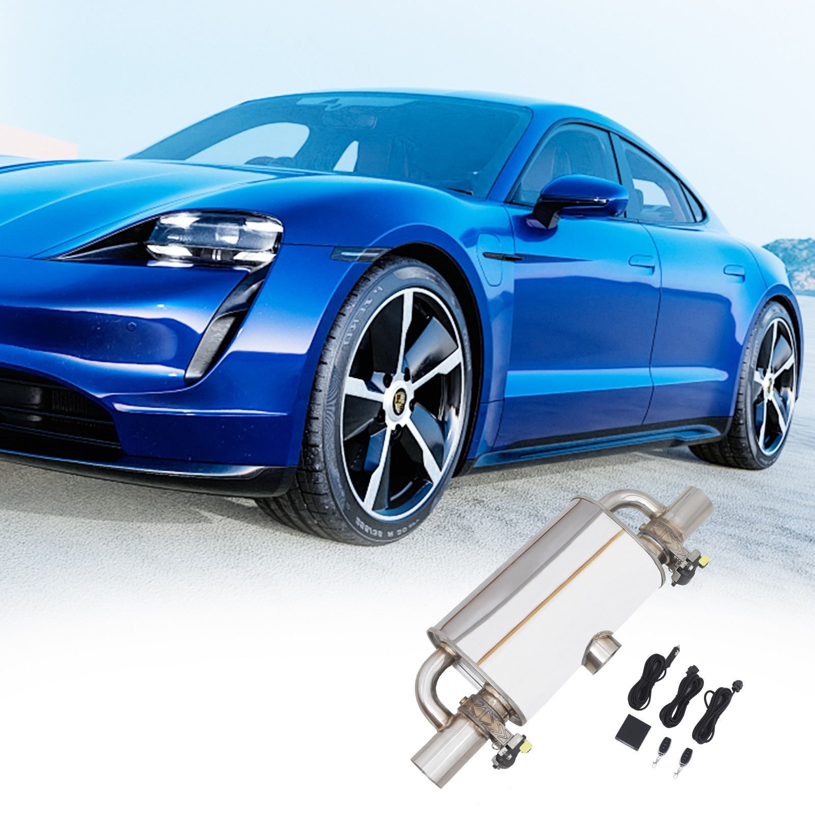 Electronic Valved Exhaust Muffler 2.5"T-Style w/ Dual Valves and Controller Uni