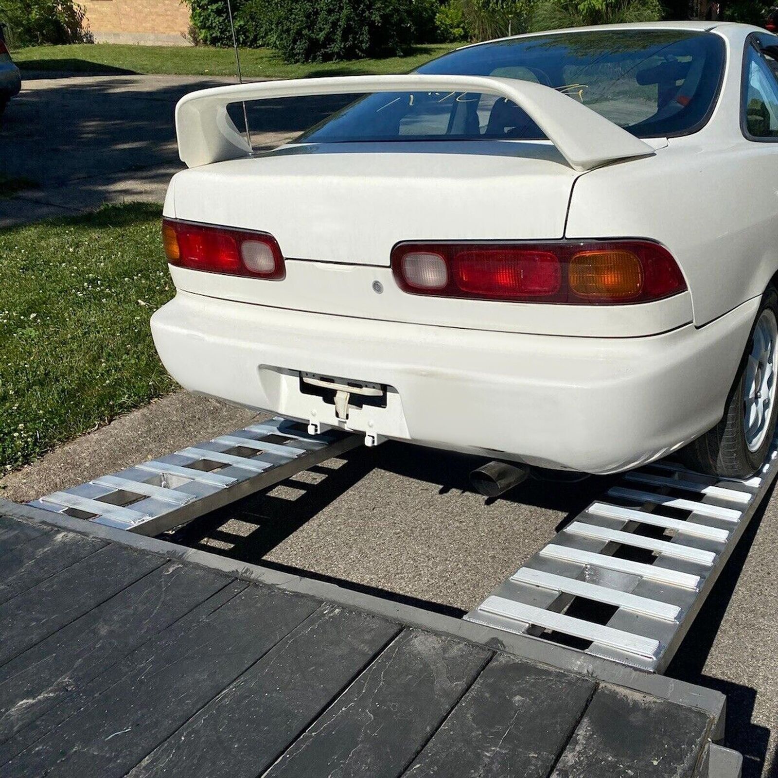 72" X 15" Aluminum Hook Ramps 8500Lbs Car Trailer Truck 1 Pair Ramps Hook End