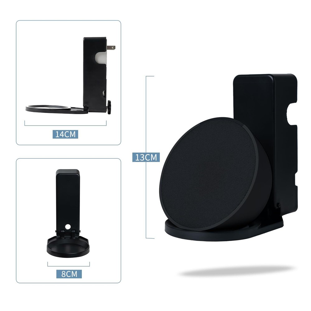 Wall Mount Holder for Echo Pop Speaker Black Cable Management Space Saver