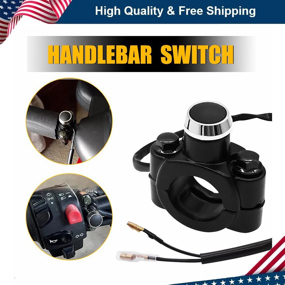 7/8" Handlebar Motorcycle ATV Kill Switch On Off Push Button Headlight Fog Spot