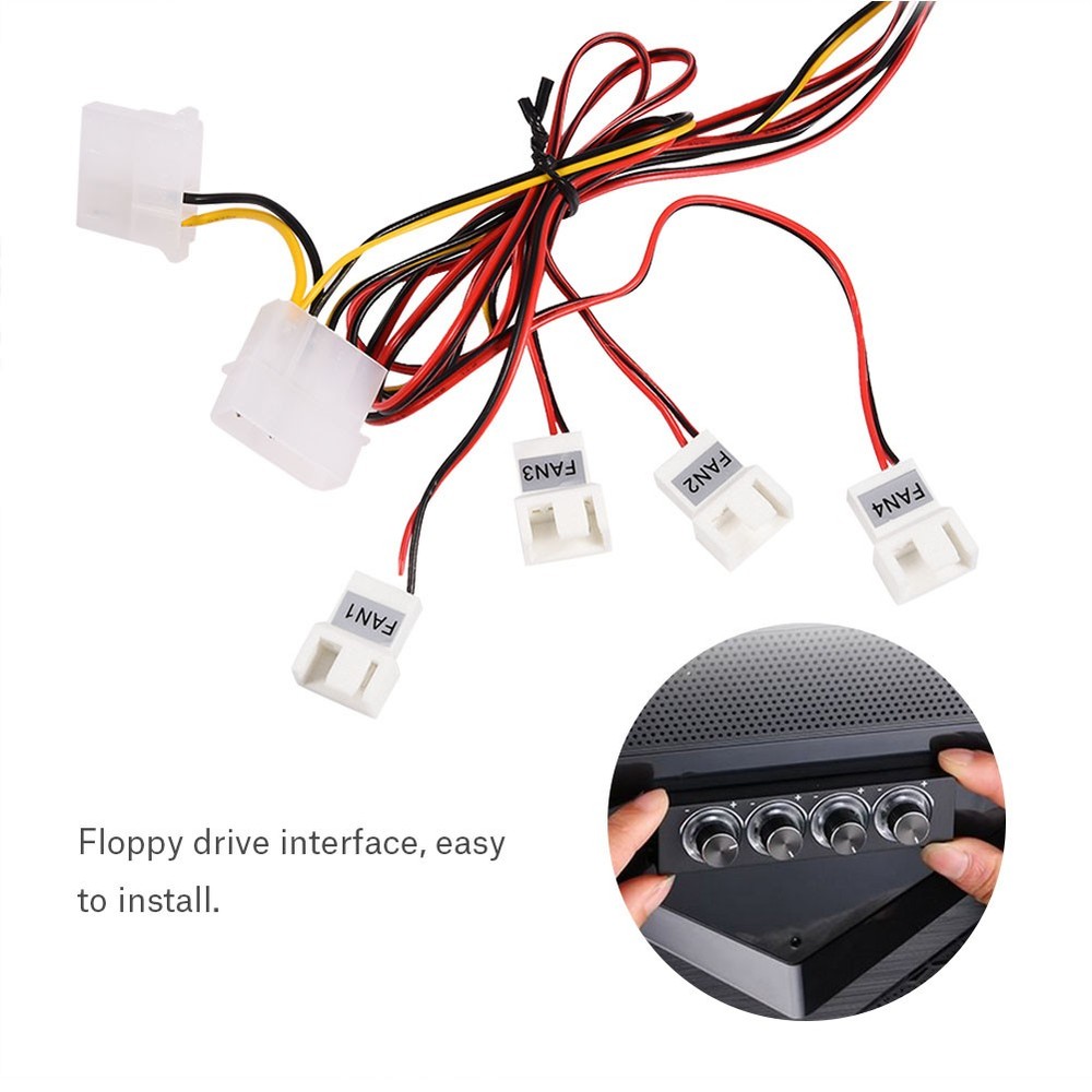♡ 4 Channel Computer Fan Speed & Temperature Controller Heat Reducing For PC