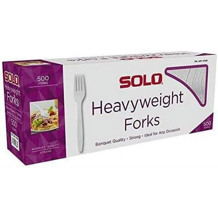 Solo Heavyweight Plastic Fork, White, 500-count