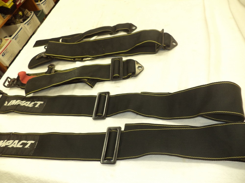 IMPACT RACING SEAT BELTS BLACK SILVER