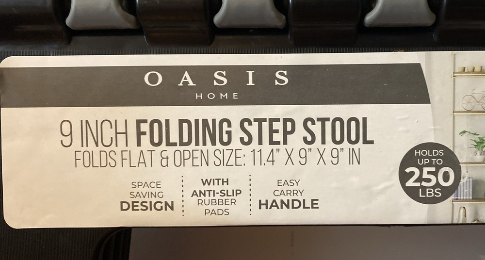 9” Folding Step Stool With Easy Carry Handle 250lb Max