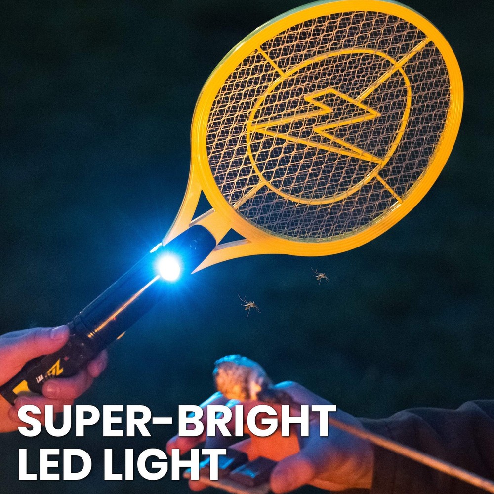 ZAP IT! Bug Zapper Rechargeable Bug Zapper Racket W/ Blue Light Attractant, 4...
