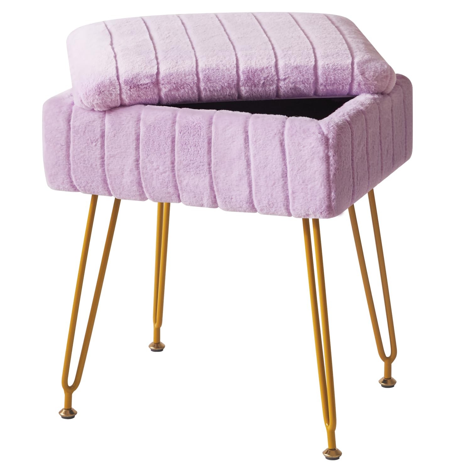 Stool Chair with Storage Space, Footrest Footstool Ottoman, Small Side Table,...