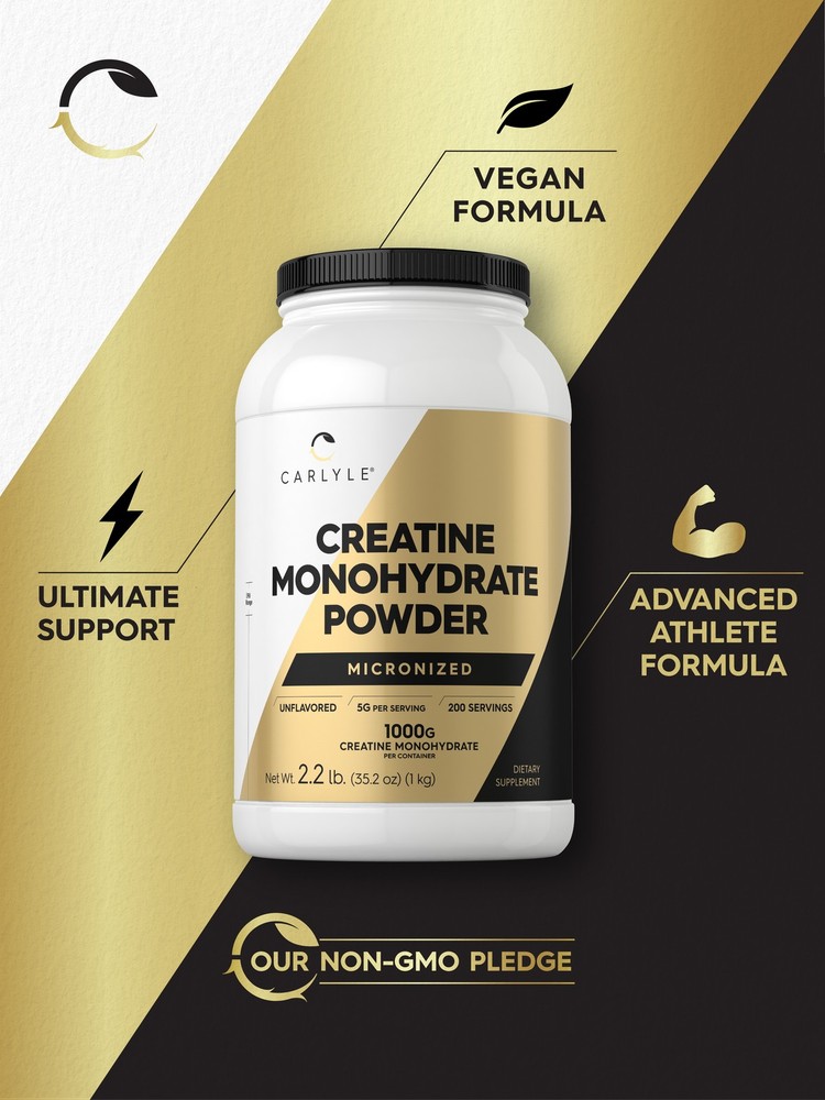 Creatine Monohydrate Micronized Powder | 2.2lbs | Unflavored | by Carlyle
