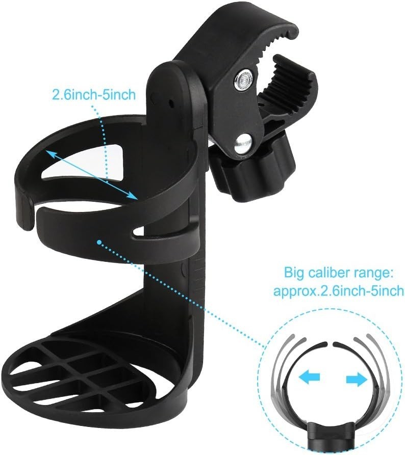 Universal Stroller Cup Holder - 360° Rotatable Design for Smooth Hydration