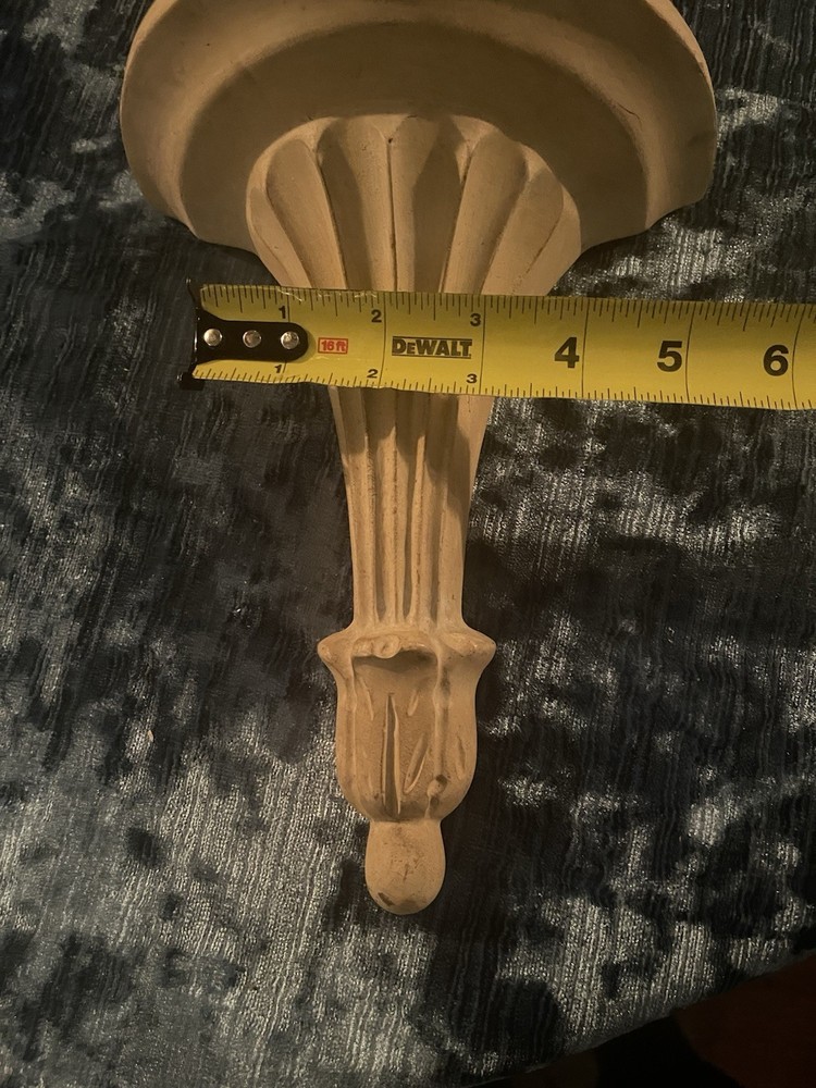 Vintage Neoclassical Cream Wall Sconce Shelf Composite Material EUC 9” Long