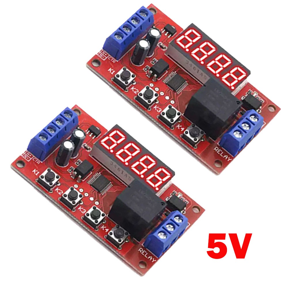 2Pc DC5V 10A Adjustable Time Delay Relay Module LED Digital Timer Control Switch
