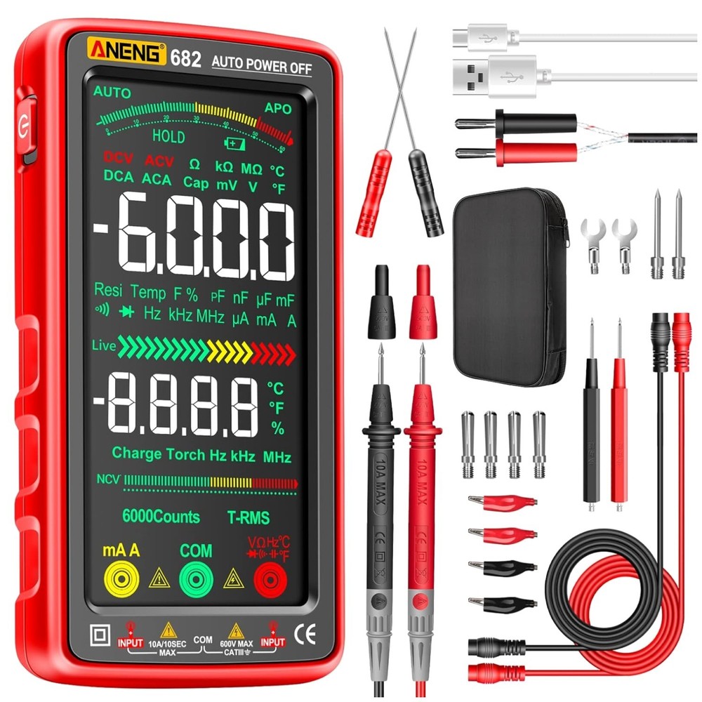 Multifunctional Multimeter with Backlit Color Screen for Accurate Measurements