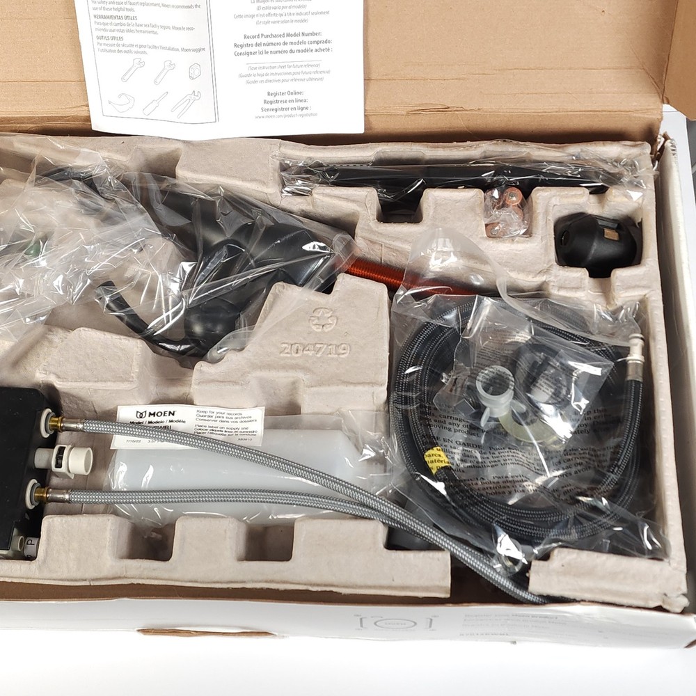 Moen 87014EWBL Touchless Wave Pull Down Kitchen Faucet Matte Black READ